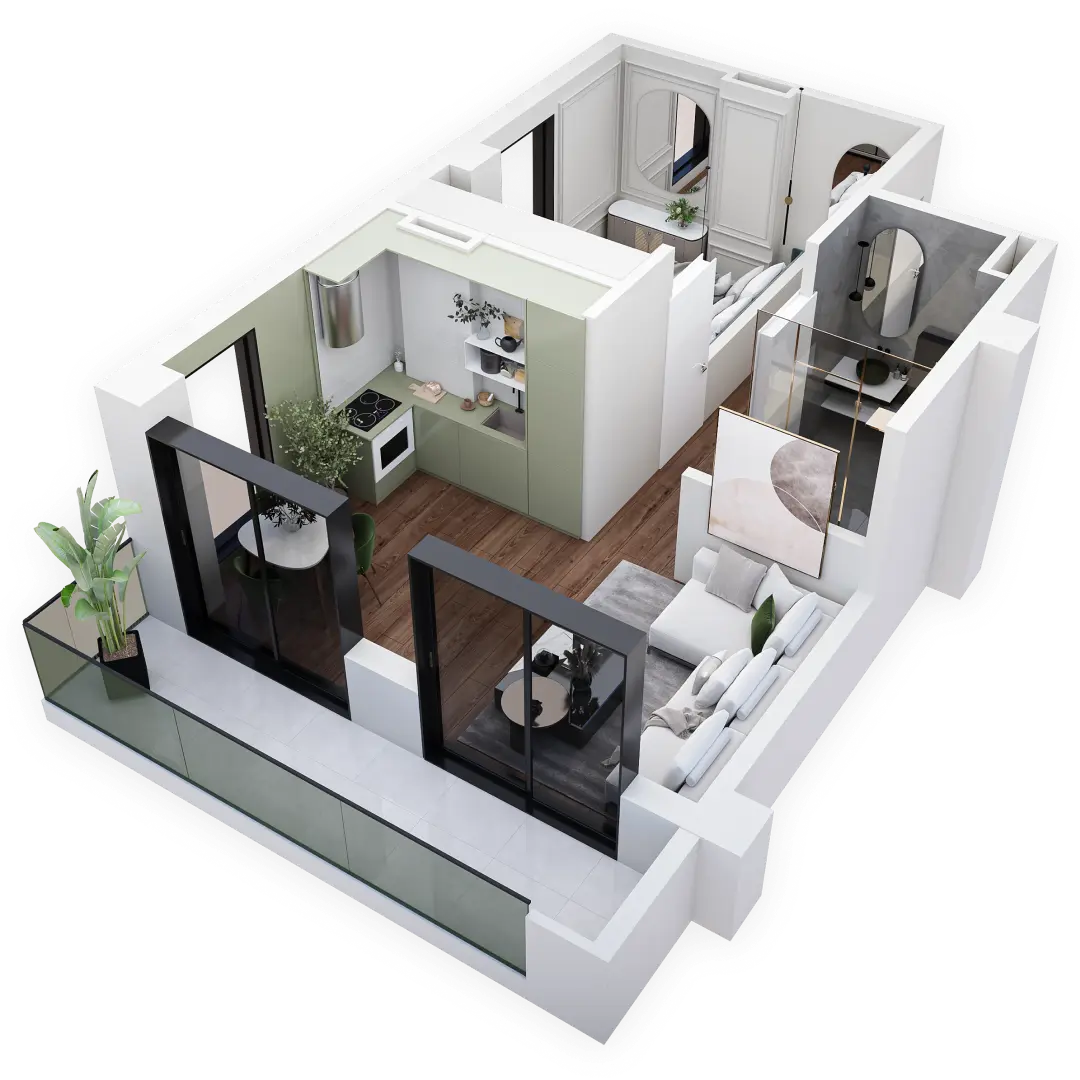 ბინა C133 — 3D ხედი