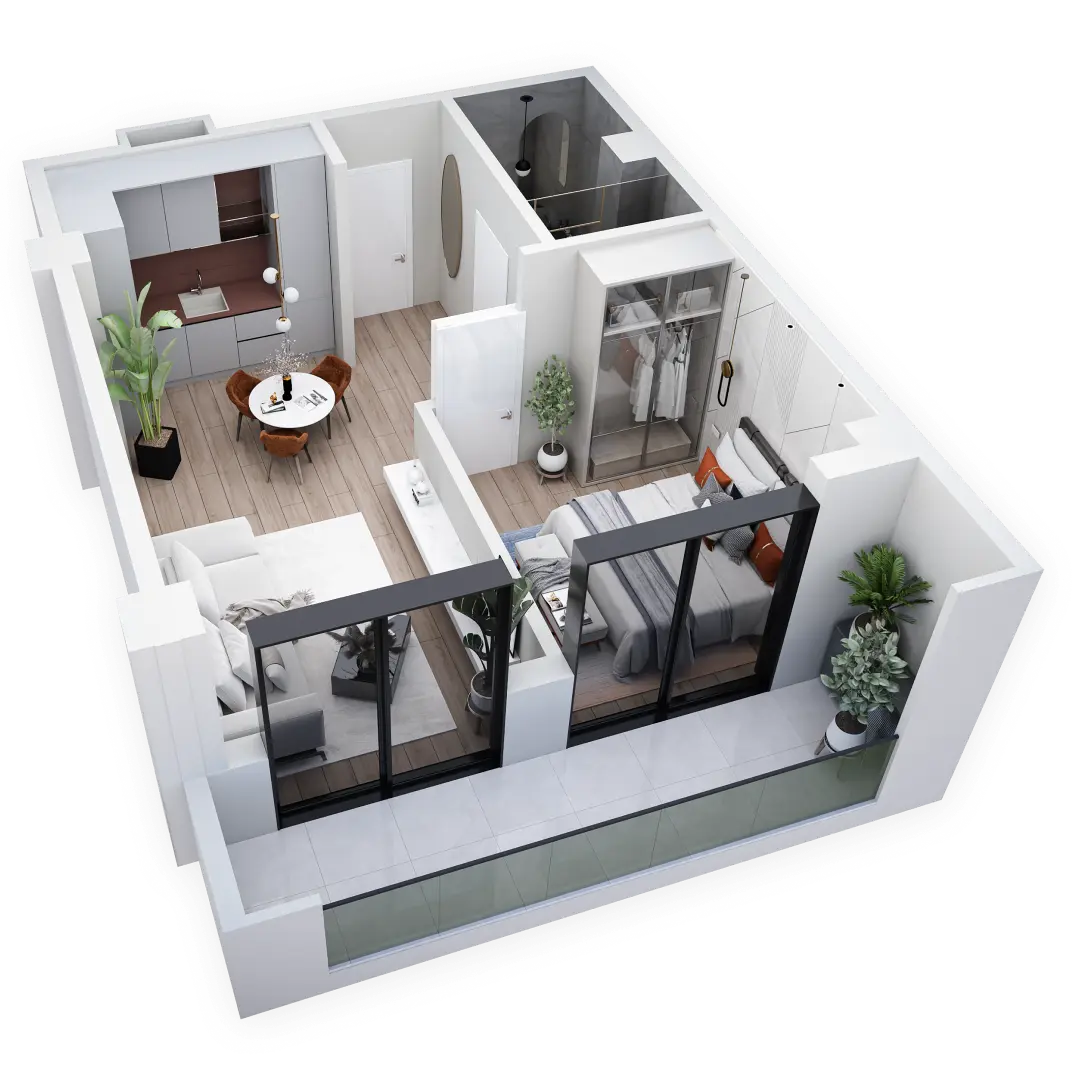 ბინა C74 — 3D ხედი