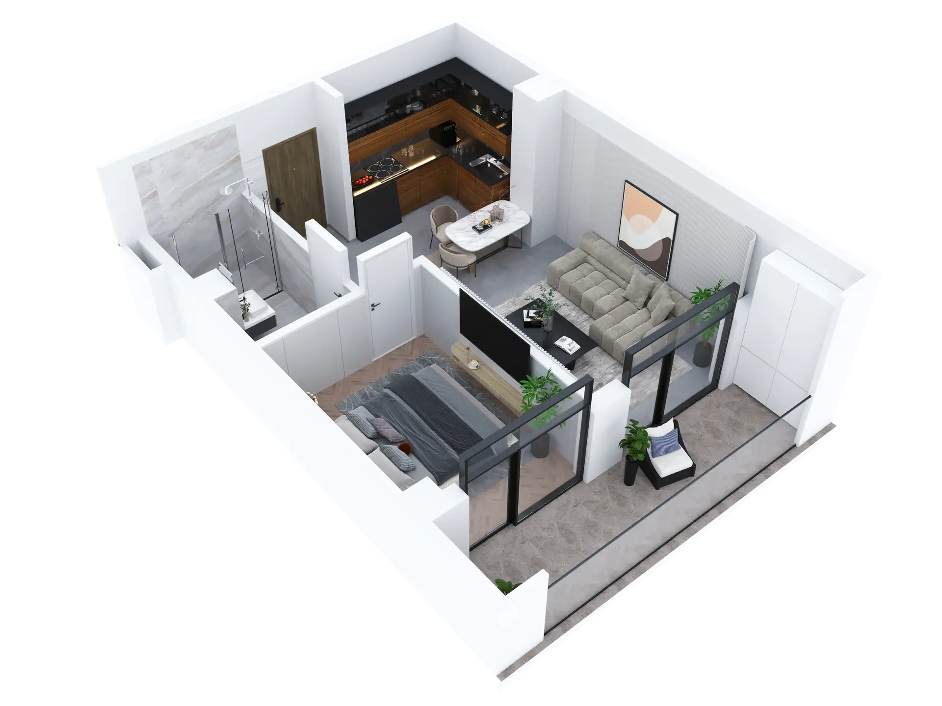 ბინა A116 — 3D ხედი